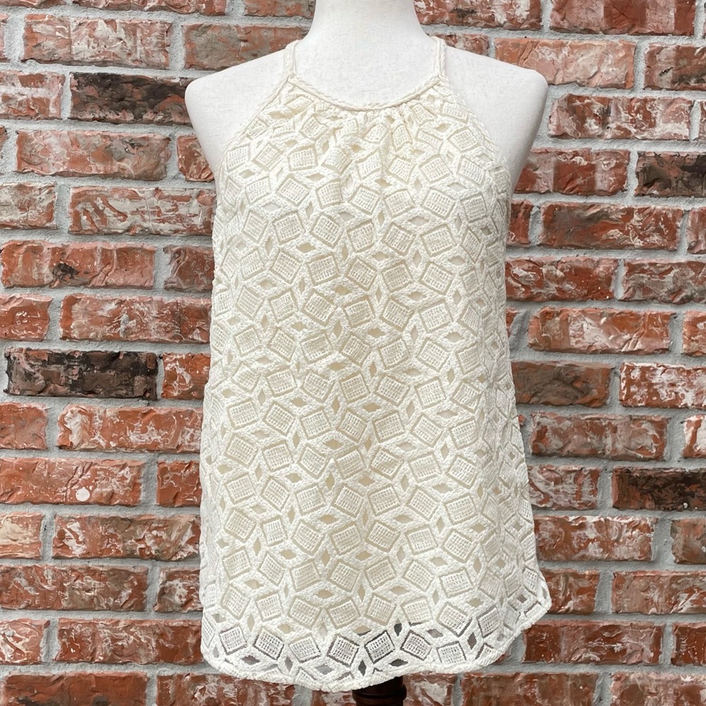 Romeo & Juliet Couture braided strap cream tank top / S / New With Tags